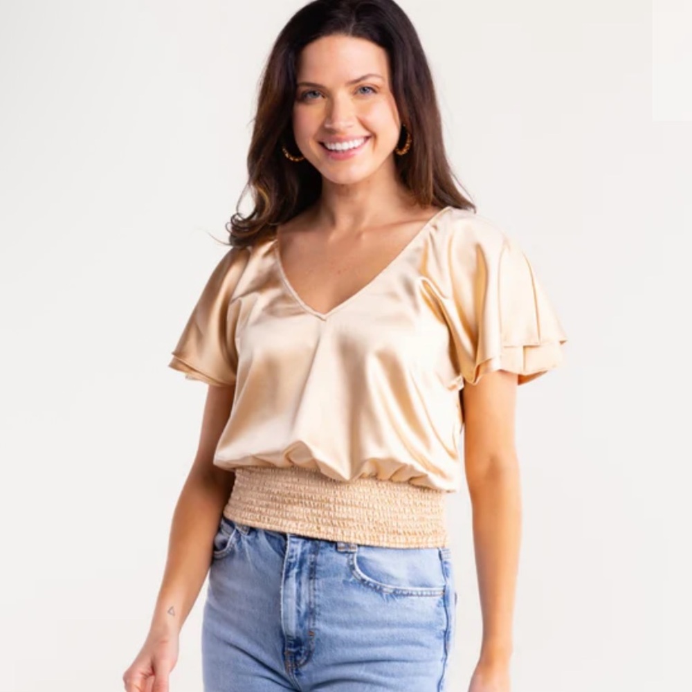 NWT S’edge Sedge Simone satin top.  Size XS